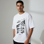 Manga Greyscale | Premium Unisex Oversized T-Shirt | WarpRush
