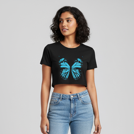 Blue Butterfly | Premium Baby Tee for Girls | WarpRush