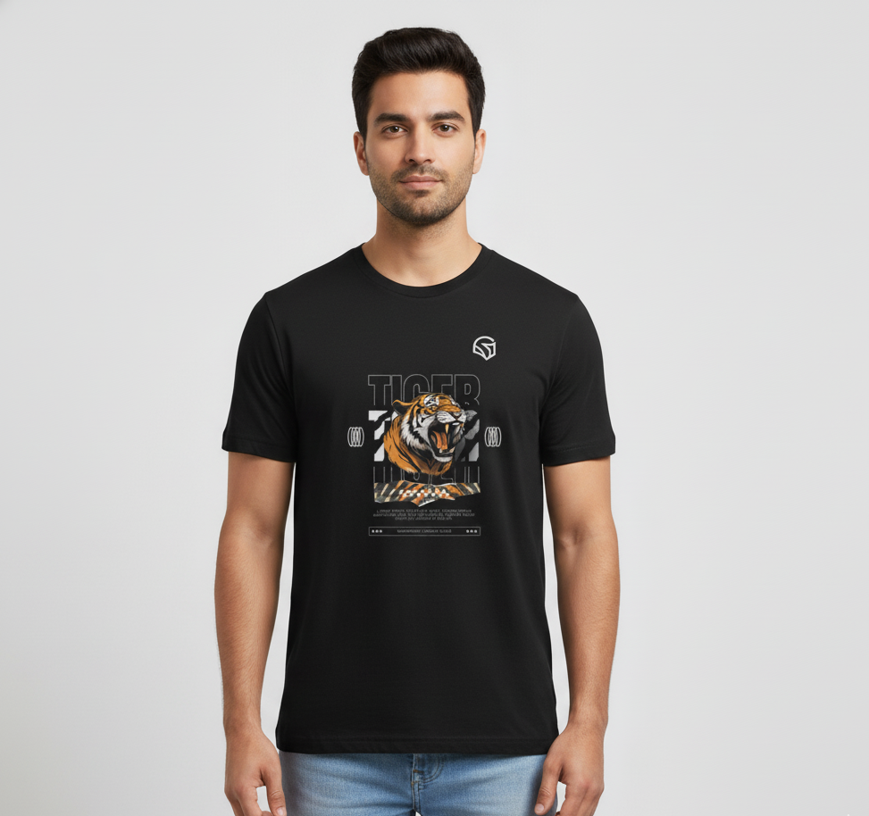 Tiger | Orange and Black | Premium Unisex T-Shirt | WarpRush