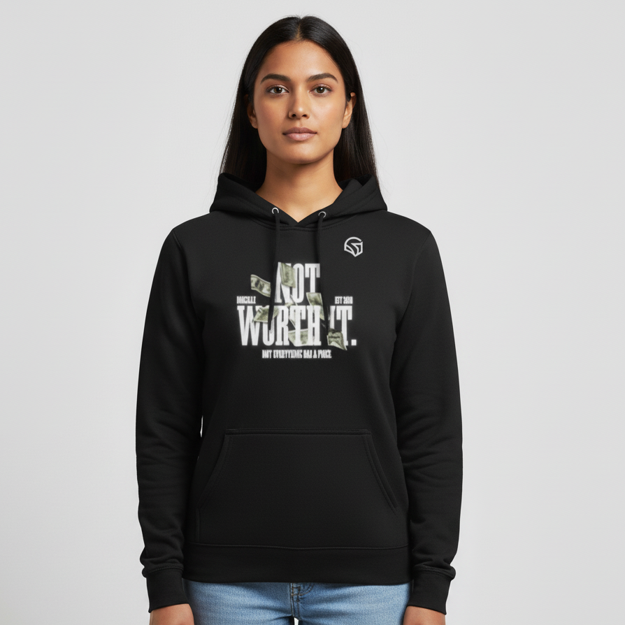 It's Not Worth It Print | Premium Unisex Hoodie | WarpRush